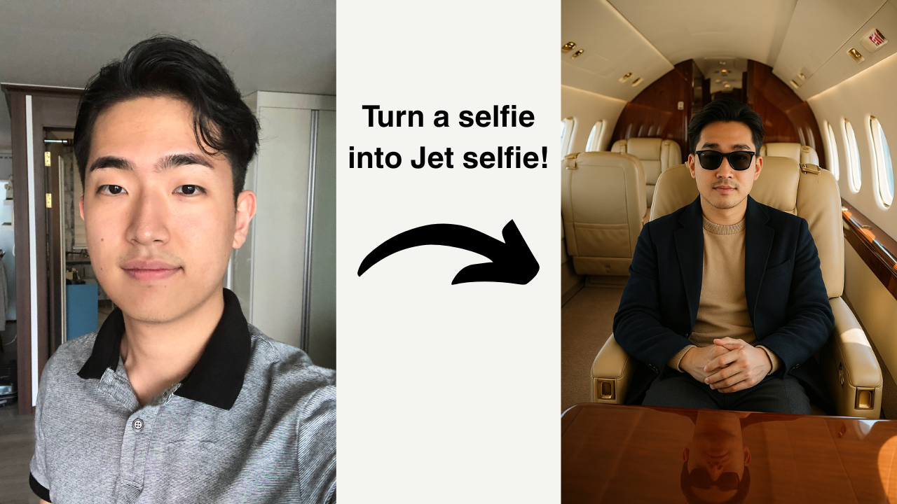 Demo Selfie in Private Jet